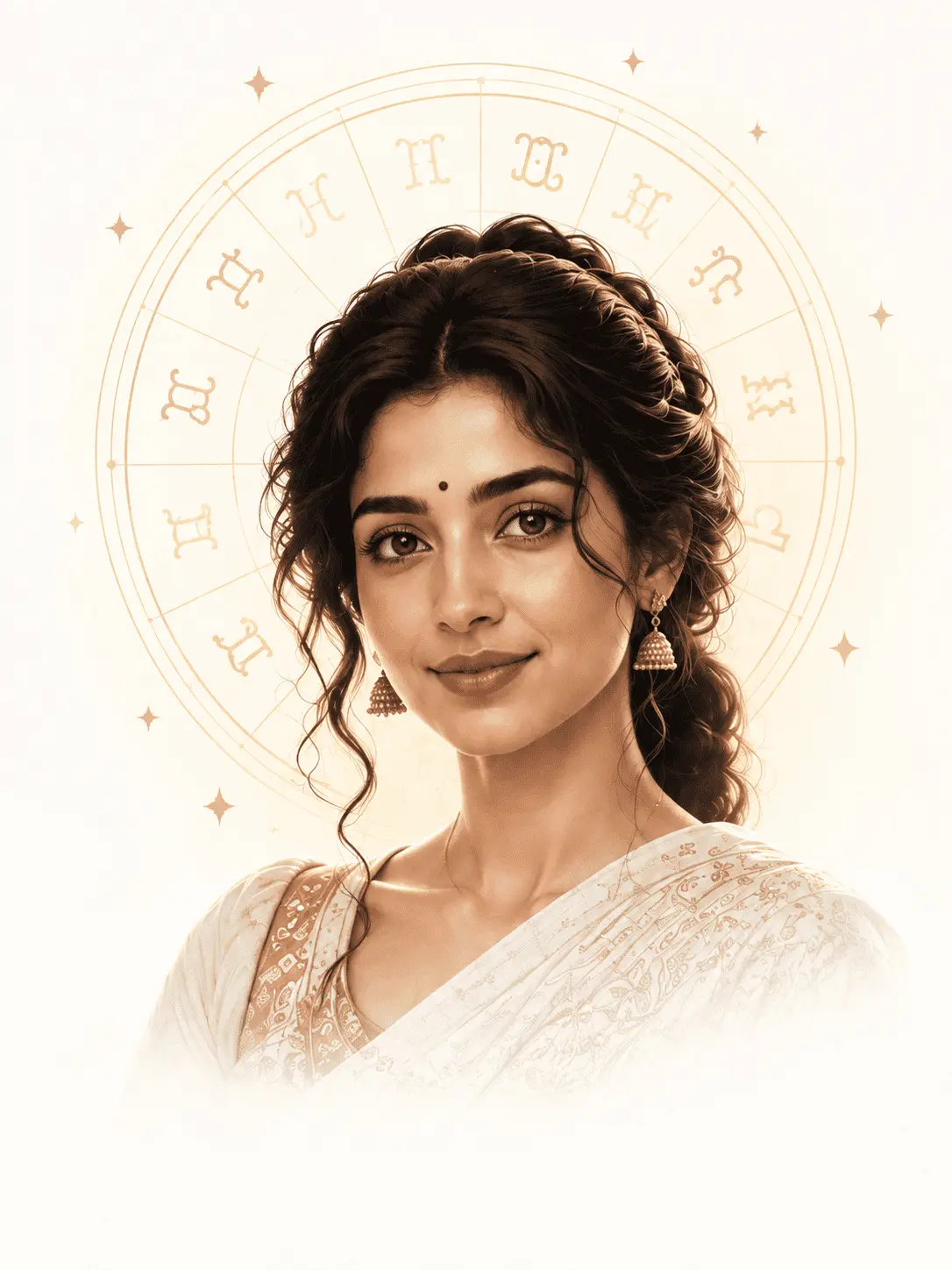 Maya, AI Vedic astrologer, with marriage-themed birth chart guidance